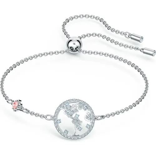 Travel Globe Bracelet Rhodium Crystal , female, Sizes: ONE SIZE - Swarovski - Modalova
