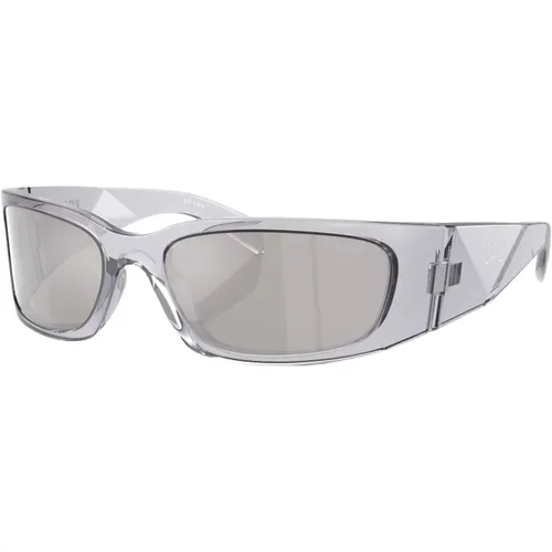 Grey/Silver Sunglasses , male, Sizes: 60 MM - Prada - Modalova