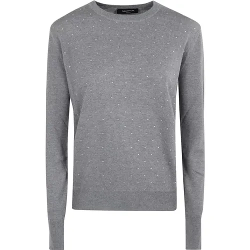 Luxurious Wool Sweatshirt in Serene Fog , female, Sizes: M, XS, S, L - Fabiana Filippi - Modalova