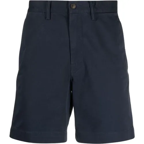 Marineblaue Stretch-Baumwoll-Chino-Shorts , Herren, Größe: W34 - Ralph Lauren - Modalova