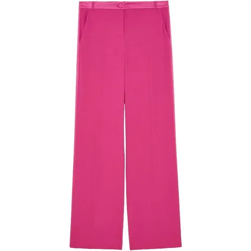 Fuchsia Viskose Palazzo Hose mit Smoking-Details - PATRIZIA PEPE - Modalova