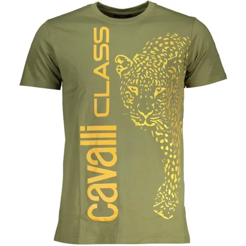 Print Logo Round Neck T-Shirt , male, Sizes: L, 2XL, M, XL - Cavalli Class - Modalova