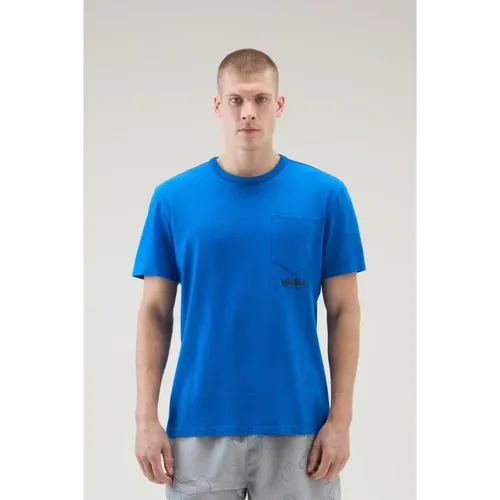 Herren Trail T-shirt Blau Woolrich - Woolrich - Modalova
