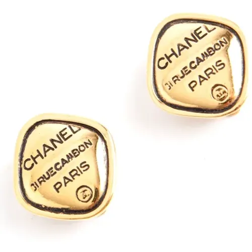 Vintage Gold Metall Ohrringe - Chanel Vintage - Modalova