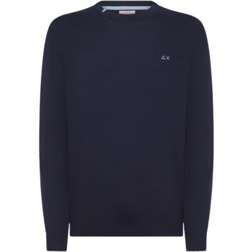 Navy Logo Sweater , male, Sizes: M, XL, 2XL, 3XL, L, S - Sun68 - Modalova