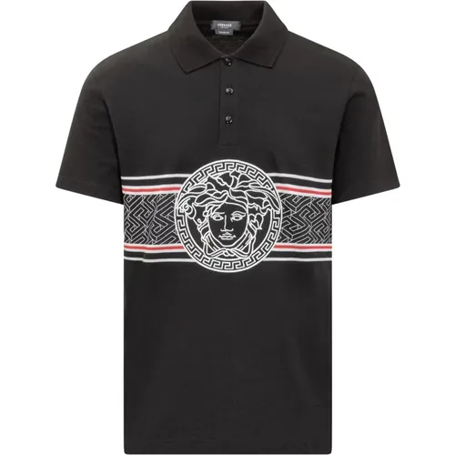 Polo-Shirt mit klassischem Kragen und Medusa-Logo - Versace - Modalova