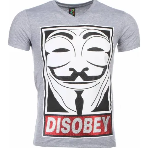 Anonymous Disobey Print - Herren T-Shirt - 2301G , Herren, Größe: XL - Local Fanatic - Modalova