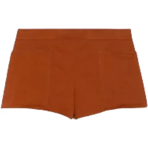 Leather Shorts with Large Pockets , female, Sizes: S, XS - Max Mara - Modalova