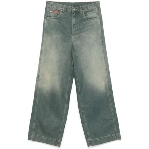 Stonewashed Denim Jeans mit Logodetail , Herren, Größe: L - Martine Rose - Modalova