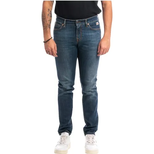 Slim-Fit Denim Stretch Jeans , Herren, Größe: W32 - Roy Roger's - Modalova