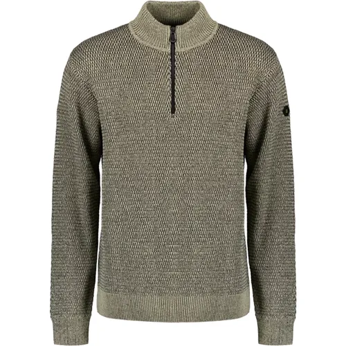 Melange Half-Zip Pullover Stilvoller Komfort , Herren, Größe: M - No Excess - Modalova