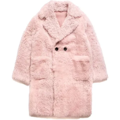 Kuma Lambskin Shearling Coat_Pink , female, Sizes: S - Just Things we Like - Modalova