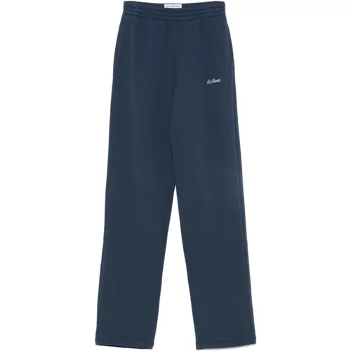 Blaue Baumwollhose mit Logo-Stickerei , Damen, Größe: M - MC2 Saint Barth - Modalova