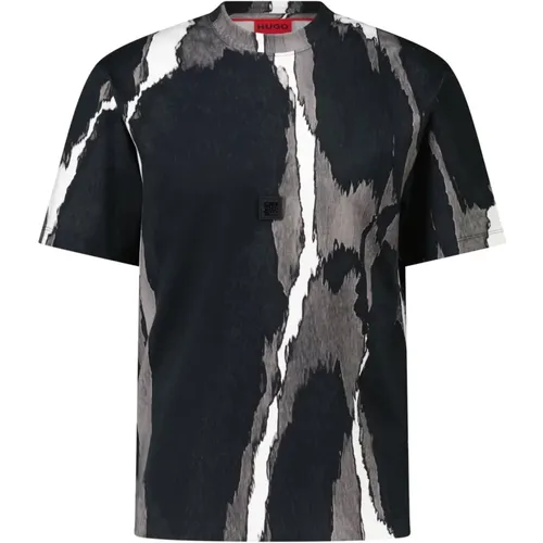 Abstract Design T-Shirt , male, Sizes: S, M, XL, 2XL, L - Hugo Boss - Modalova