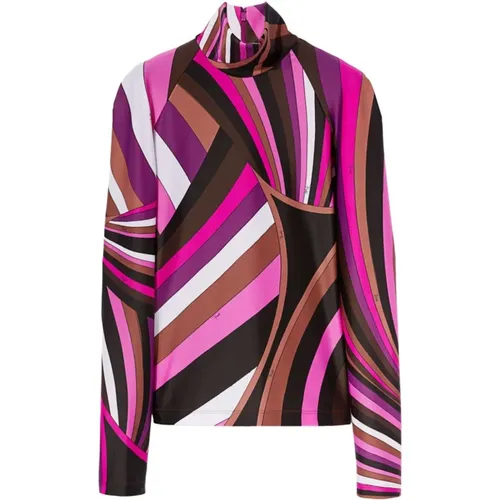 Graphic Print Fuchsia Sweater , female, Sizes: M, S, XS - EMILIO PUCCI - Modalova