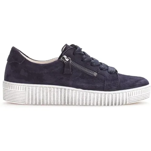 Blaue Sneaker Must-Have Komfort Look , Damen, Größe: 36 EU - Gabor - Modalova