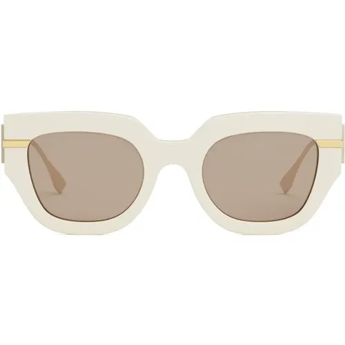 Womens Cateye Sunglasses with Brown Lenses , female, Sizes: 51 MM - Fendi - Modalova