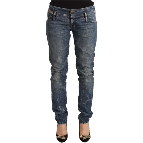 Distressed Low Waist Skinny Jeans , female, Sizes: W28 - Diesel - Modalova