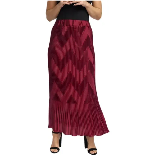 Pleated Maxi Skirt Zigzag Stretch , female, Sizes: L, S, 2XL - 2-Biz - Modalova