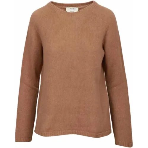 Brauner Wollpullover mit langen Ärmeln , Damen, Größe: XS - Max Mara - Modalova