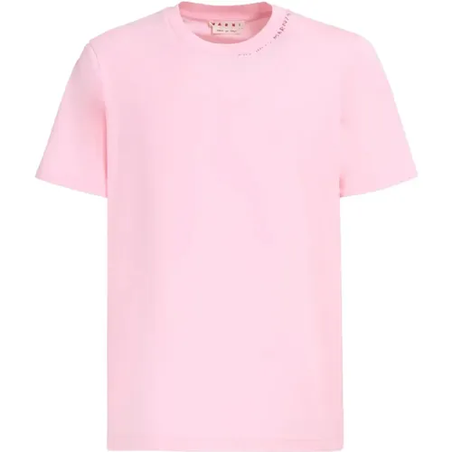 Floral Print Cotton T-Shirt , male, Sizes: XL, M, S, L - Marni - Modalova