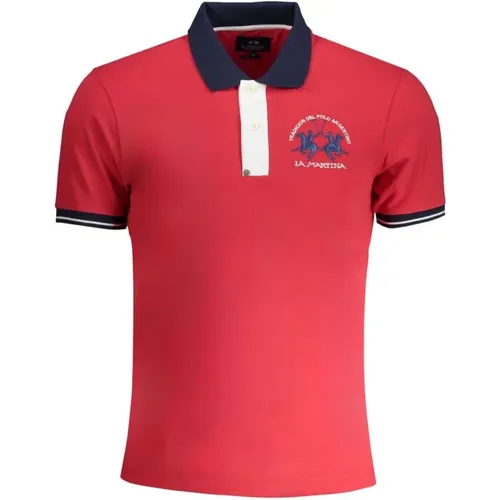 Rotes Baumwoll-Poloshirt Klassisches Design - LA MARTINA - Modalova