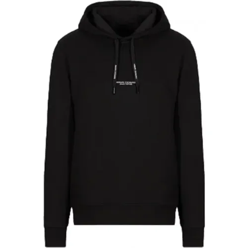 Schwarzer Hoodie für Männer und Frauen , Herren, Größe: XS - Armani Exchange - Modalova