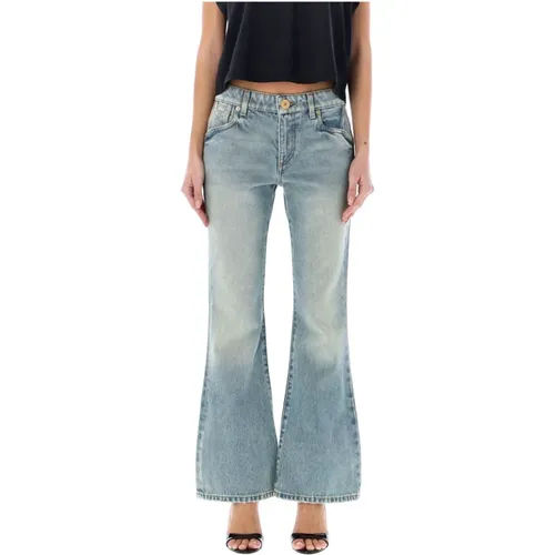 Light Western Bootcut Denim Jeans , female, Sizes: 3XS - Balmain - Modalova