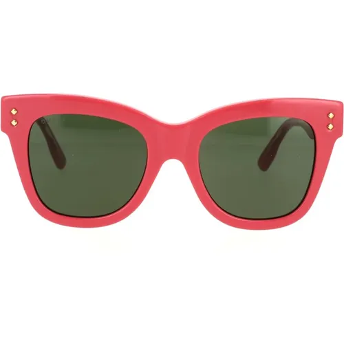 Vintage Cat-Eye Sunglasses with Metal Rivets , female, Sizes: 52 MM - Gucci - Modalova