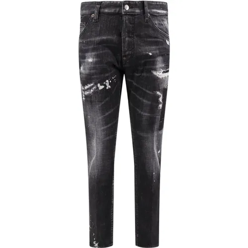 Graue Jeans mit Knopfverschluss , Herren, Größe: L - Dsquared2 - Modalova