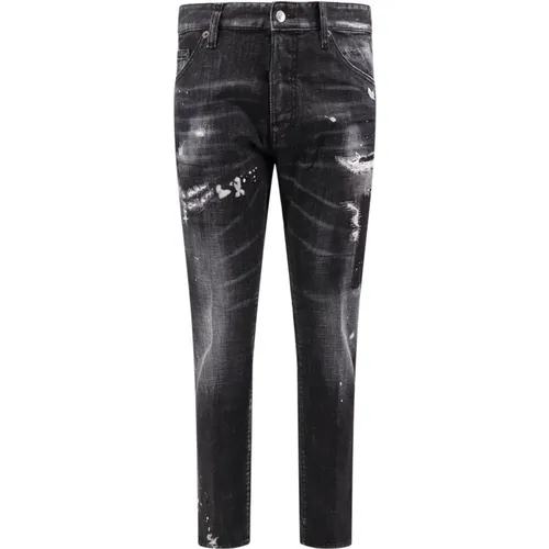 Grey Jeans with Button Closure , male, Sizes: S - Dsquared2 - Modalova