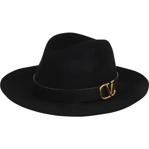 Stylischer Fedora Vlogo Hut Schwarz - Valentino Garavani - Modalova