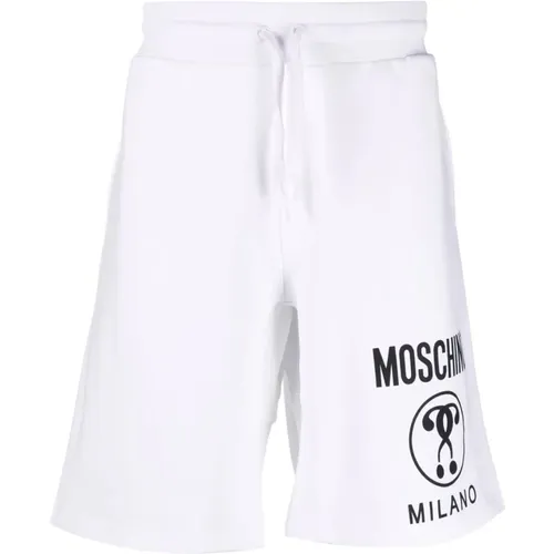 Logo-Print Knee-Length Shorts , male, Sizes: S, M - Moschino - Modalova