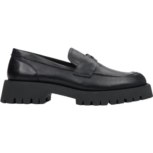 Damen Schwarze Lederloafer mit dicker Sohle Er00114647 , Damen, Größe: 36 EU - Estro - Modalova