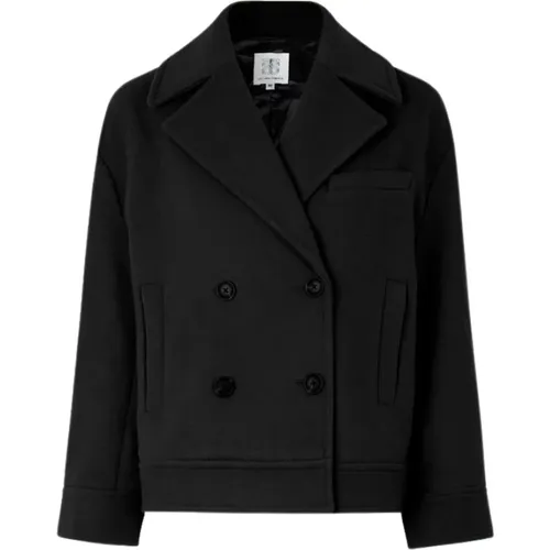 Doppelreihige Jacke aus glattem recyceltem Polyester-Mix , Damen, Größe: XS - Second Female - Modalova