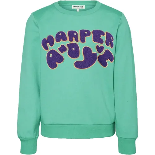 Logo Sweatshirt Aw24Y504 , Damen, Größe: L - Harper & Yve - Modalova