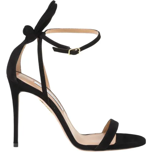 Schwarze Wildleder Stiletto Sandalen , Damen, Größe: 38 1/2 EU - Aquazzura - Modalova