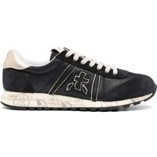 Blaue Panel-Sneakers mit Lurex-Detail - Premiata - Modalova