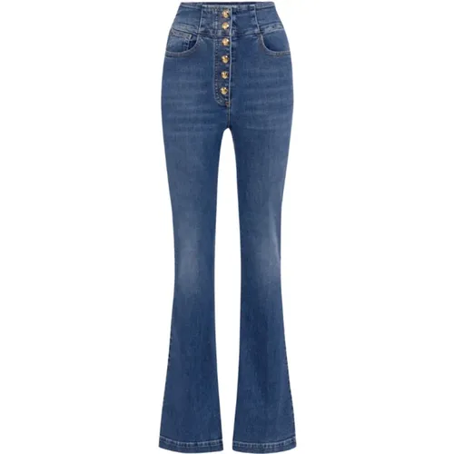 Flared Jeans , female, Sizes: W25, W29, W26, W27, W28, W30 - Elisabetta Franchi - Modalova