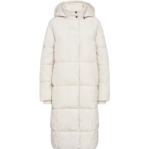 Gepolsterte Kapuzen Winterjacke Ecru , Damen, Größe: M - Soyaconcept - Modalova