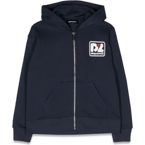 Baumwoll-Zipper-Hoodie Hergestellt in Bulgarien - Dsquared2 - Modalova