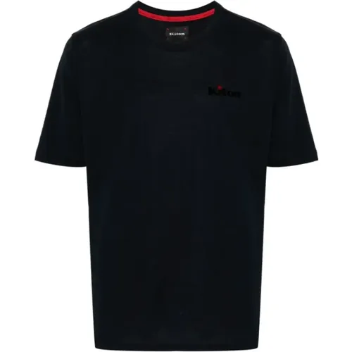 Midnight Flocked Logo T-Shirt , Herren, Größe: L - Kiton - Modalova