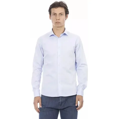 Elegantes Slim Fit Hemd aus hellblauer Baumwolle - Baldinini - Modalova