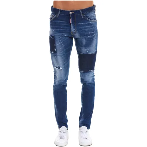 Distressed Slim-Fit Jeans , male, Sizes: S - Dsquared2 - Modalova