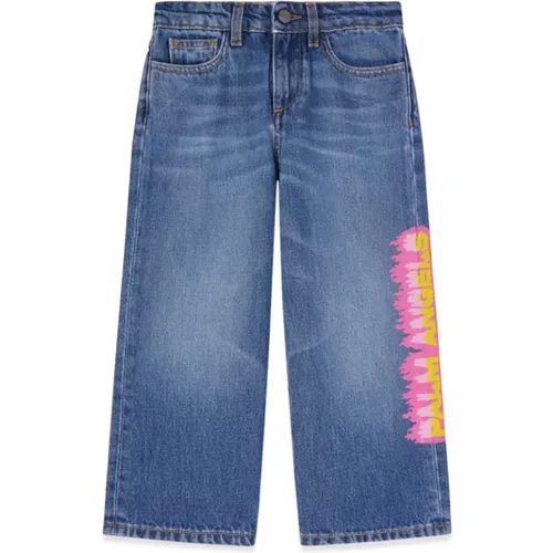 Italienische Baumwoll-Denimhose für Jungen - Palm Angels - Modalova