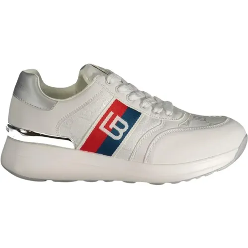 Weiße Lace-up Bestickte Sneaker , Damen, Größe: 35 EU - Laura Biagiotti - Modalova