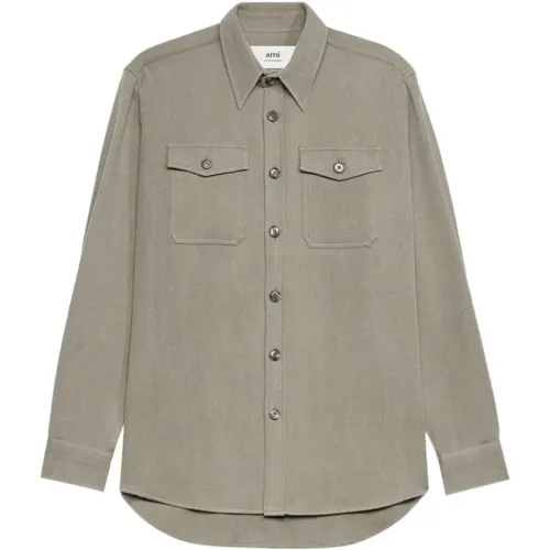 Beige Woll-Overshirt Ami Paris - Ami Paris - Modalova