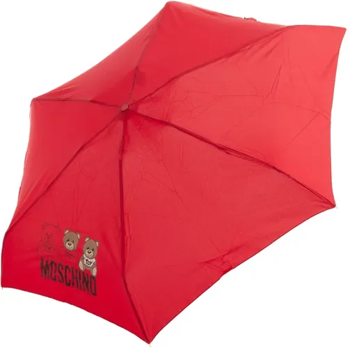 Gemusterte Supermini Regenschirm mit Druckknopfverschluss - Moschino - Modalova