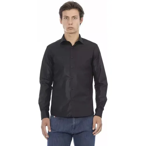 Elegantes Schwarzes Italienisches Slim Fit Hemd , Herren, Größe: 3XL - Baldinini - Modalova