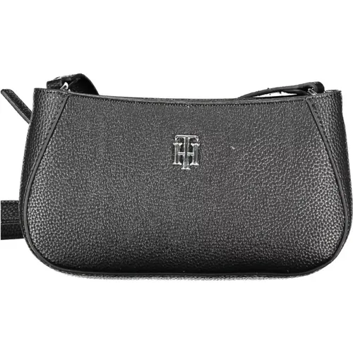 Schwarze Polyurethan-Handtasche , Damen, Größe: ONE Size - Tommy Hilfiger - Modalova